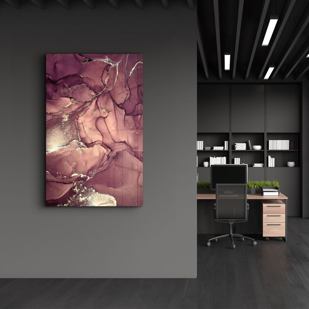 Other wall decoration - Red Wave Pattern | Glass Wall Art - ARTDESIGNA