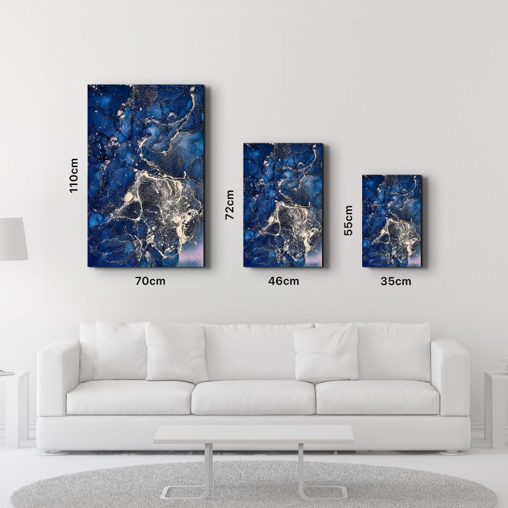 Other wall decoration - Dark Blue Wave Pattern | Glass Wall Art - ARTDESIGNA