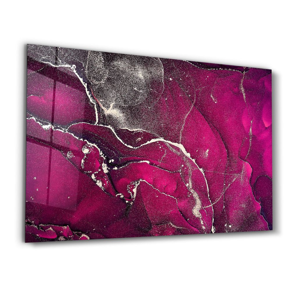 Other wall decoration - Purple Wave Pattern V2 | Glass Wall Art - ARTDESIGNA