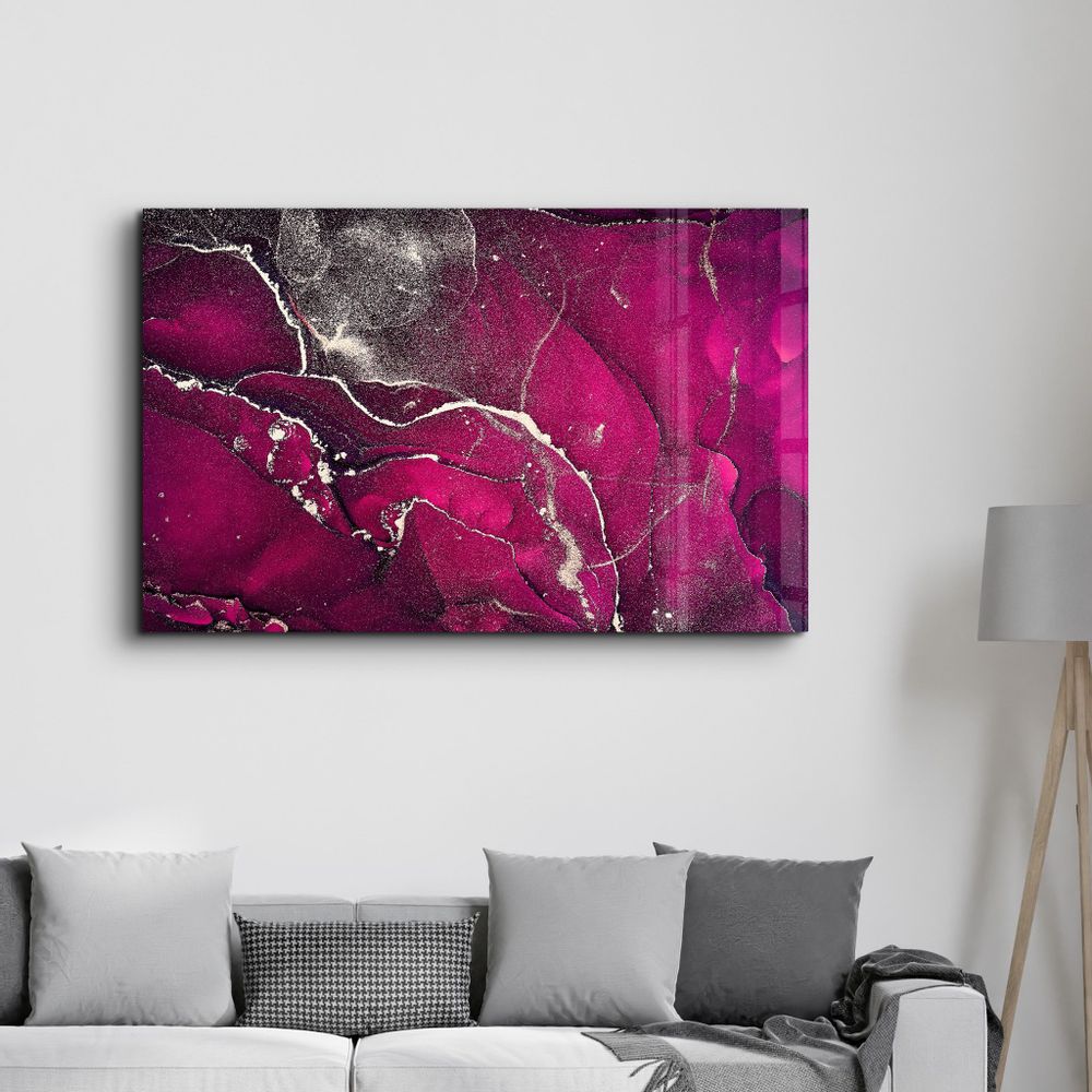 Other wall decoration - Purple Wave Pattern V2 | Glass Wall Art - ARTDESIGNA