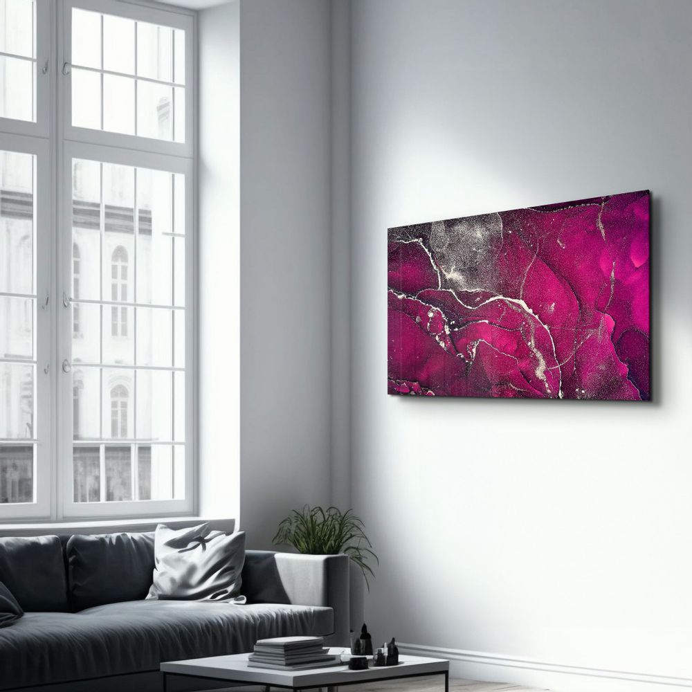 Other wall decoration - Purple Wave Pattern V2 | Glass Wall Art - ARTDESIGNA