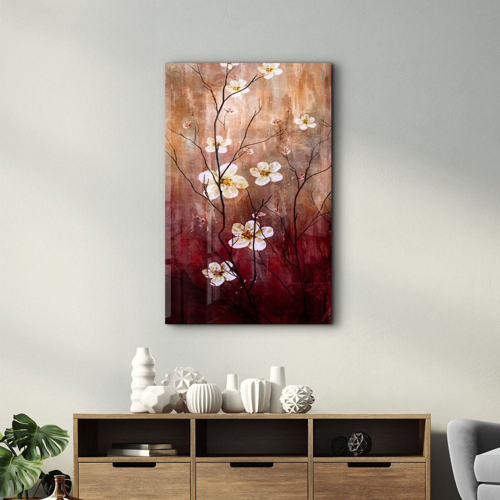 Autres décorations murales - Yellow Flowers | Glass Wall Art - ARTDESIGNA