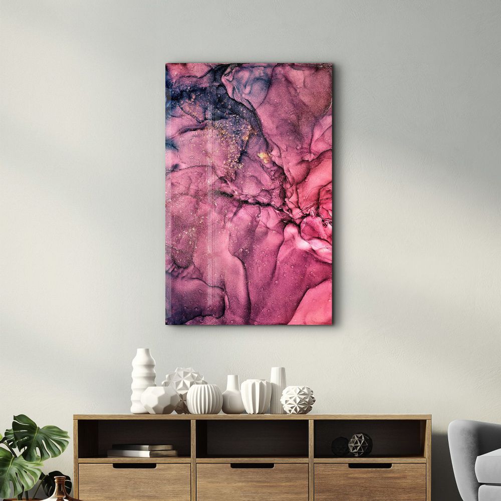 Autres décorations murales - Pink Wave Pattern | Glass Wall Art - ARTDESIGNA