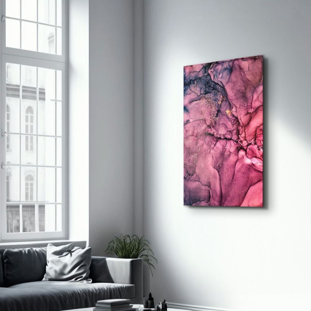 Autres décorations murales - Pink Wave Pattern | Glass Wall Art - ARTDESIGNA