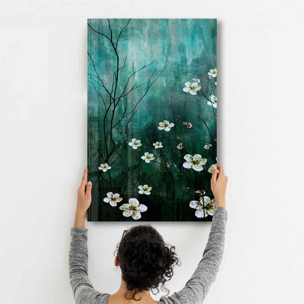 Autres décorations murales - Yellow Flowers V2 | Glass Wall Art - ARTDESIGNA