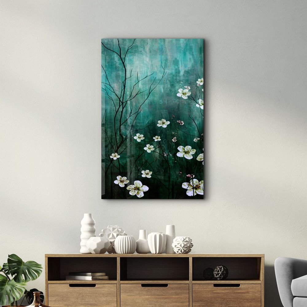 Autres décorations murales - Yellow Flowers V2 | Glass Wall Art - ARTDESIGNA