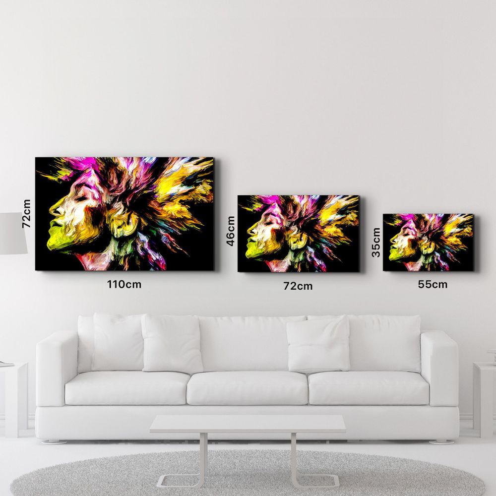 Autres décorations murales - Abstract Colorful Woman Portrait V2 1 | Glass Wall Art - ARTDESIGNA