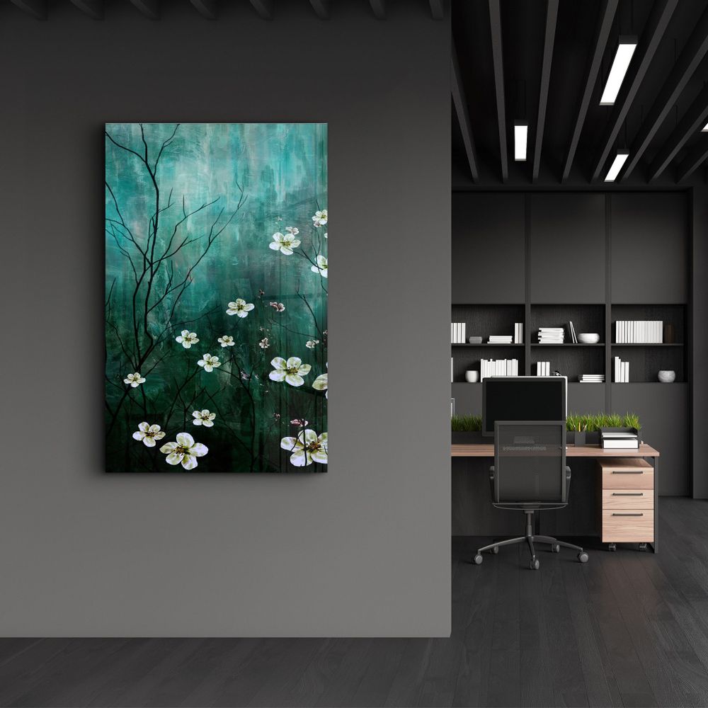 Autres décorations murales - Yellow Flowers V2 | Glass Wall Art - ARTDESIGNA