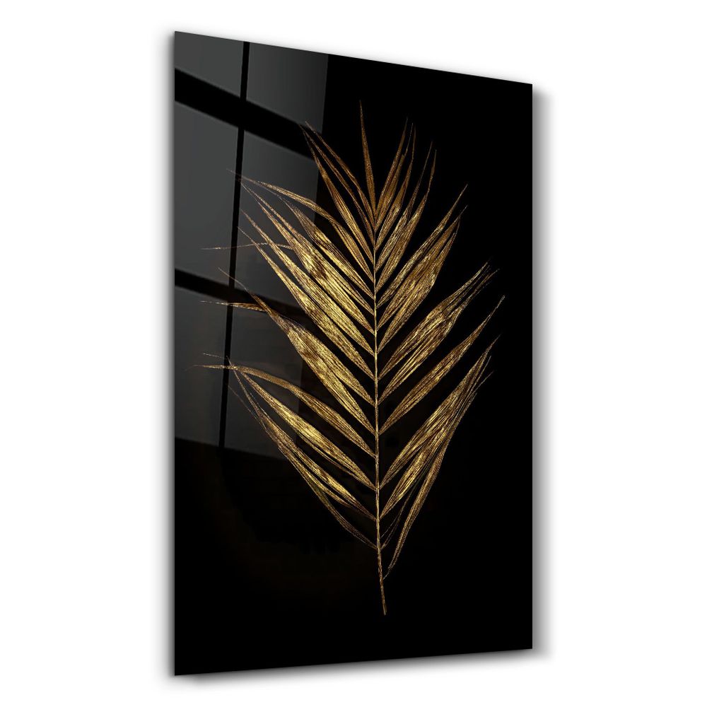 Other wall decoration - Golden Leaves | Glass Wall Art - ARTDESIGNA