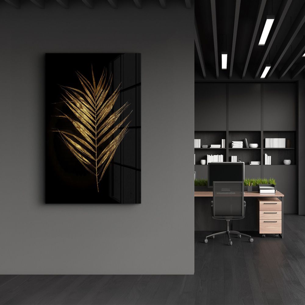 Other wall decoration - Golden Leaves | Glass Wall Art - ARTDESIGNA