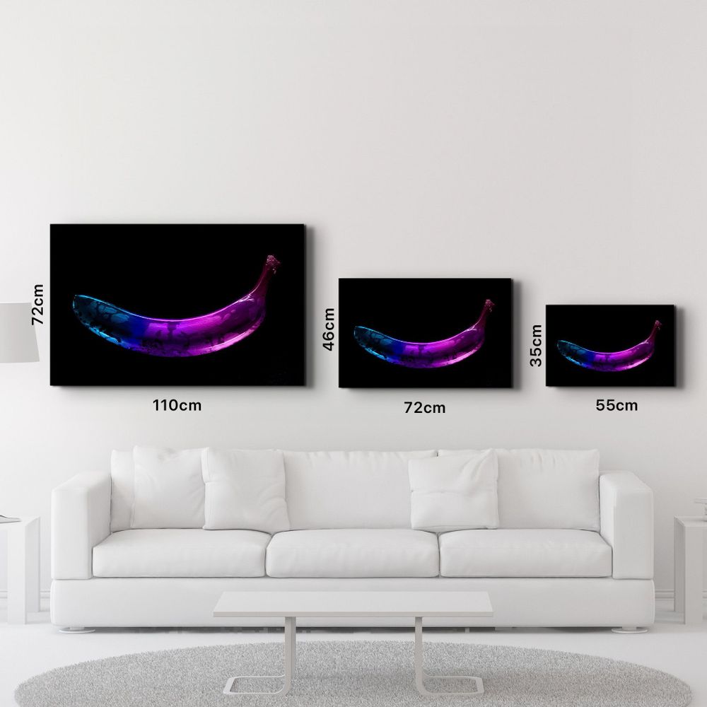Other wall decoration - Abstract Blue and Purple Banana | Glass Wall Art - ARTDESIGNA