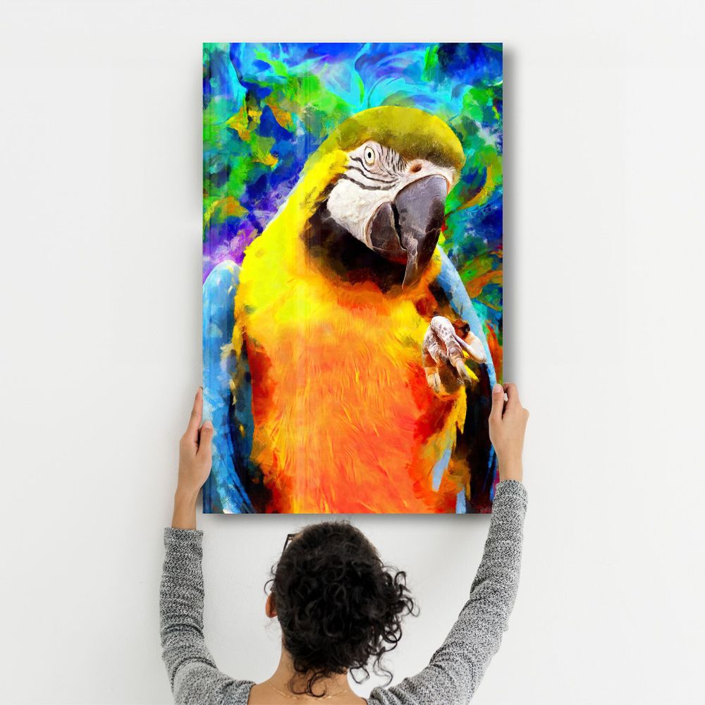 Autres décorations murales - Colorful Parrot | Glass Wall Art - ARTDESIGNA