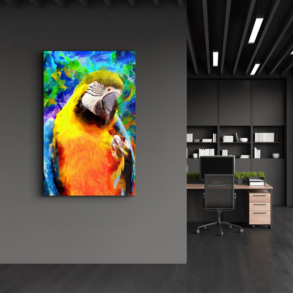 Autres décorations murales - Colorful Parrot | Glass Wall Art - ARTDESIGNA