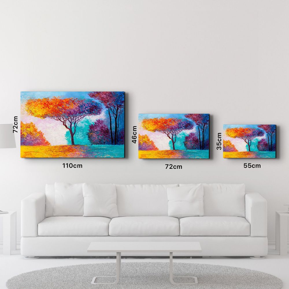 Autres décorations murales - Abstract Colorful Trees 2 | Glass Wall Art - ARTDESIGNA