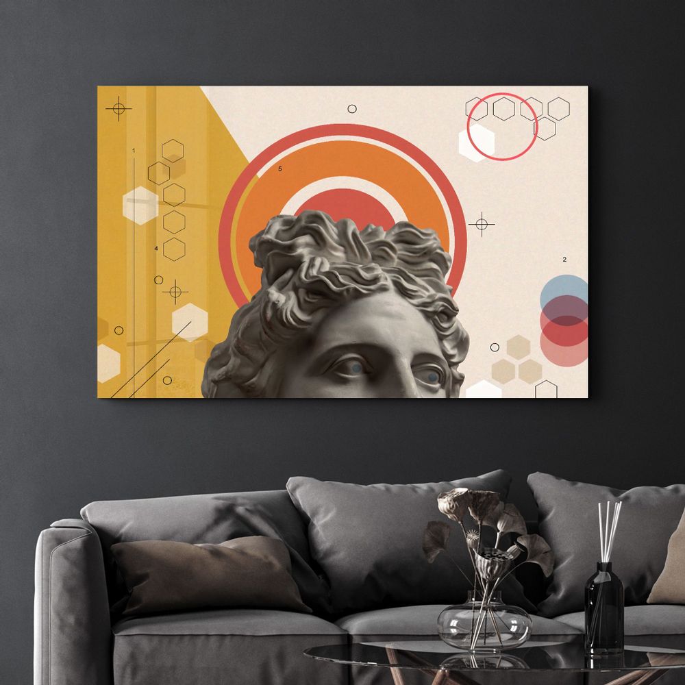 Other wall decoration - Abstract Shapes and Statue | Glass Wall Art - ARTDESIGNA