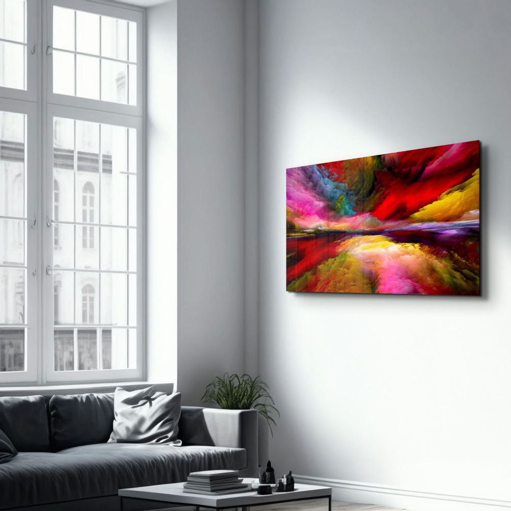 Other wall decoration - Abstract Colorful Clouds 2 | Glass Wall Art - ARTDESIGNA
