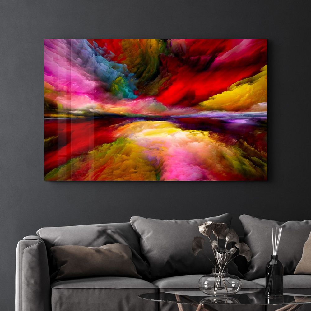Other wall decoration - Abstract Colorful Clouds 2 | Glass Wall Art - ARTDESIGNA