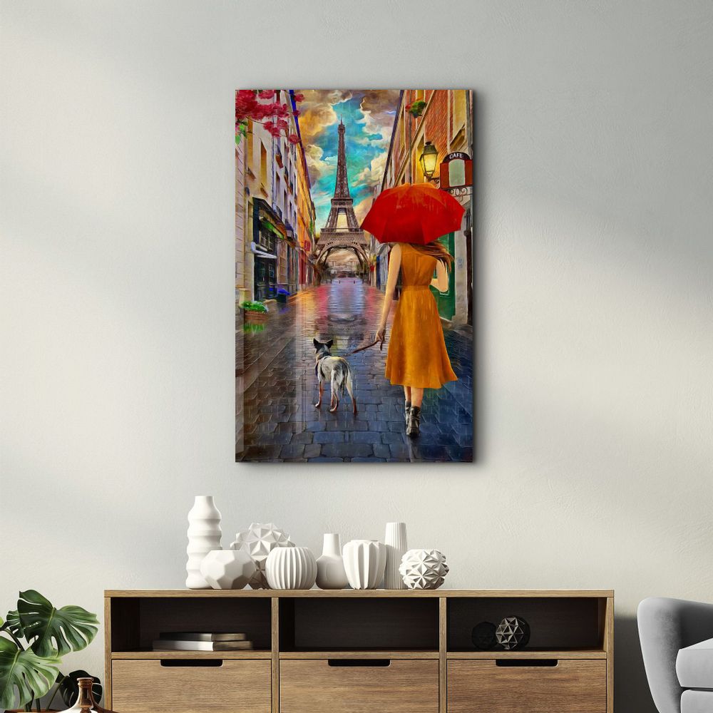 Autres décorations murales - Abstract Eiffel Tower 2 | Glass Wall Art - ARTDESIGNA