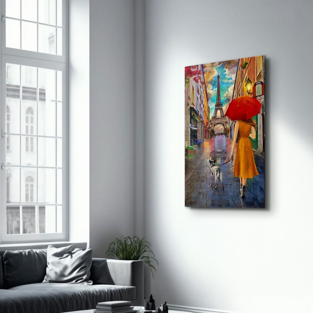 Autres décorations murales - Abstract Eiffel Tower 2 | Glass Wall Art - ARTDESIGNA
