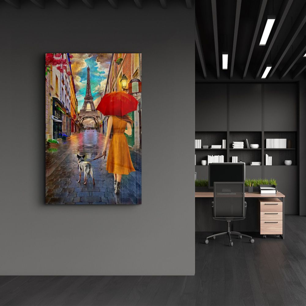 Autres décorations murales - Abstract Eiffel Tower 2 | Glass Wall Art - ARTDESIGNA
