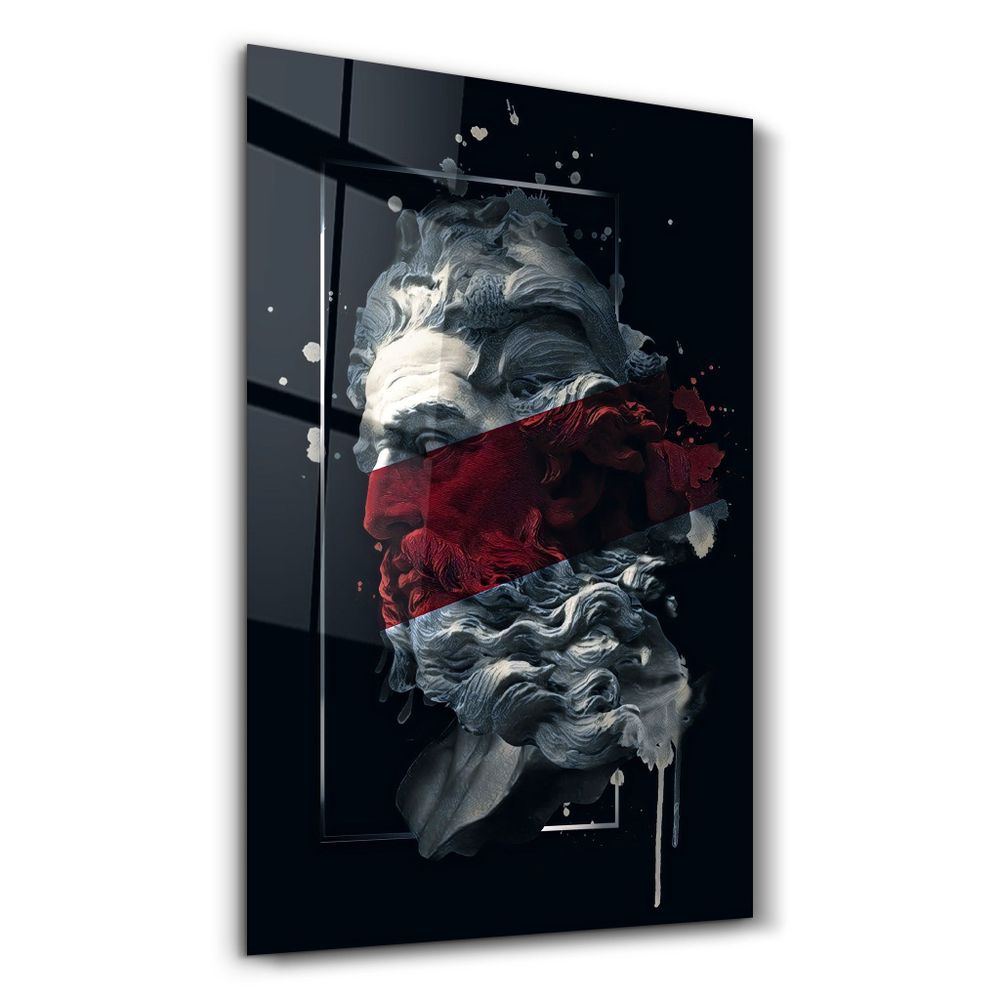 Other wall decoration - Abstract Red Poseidon | Glass Wall Art - ARTDESIGNA