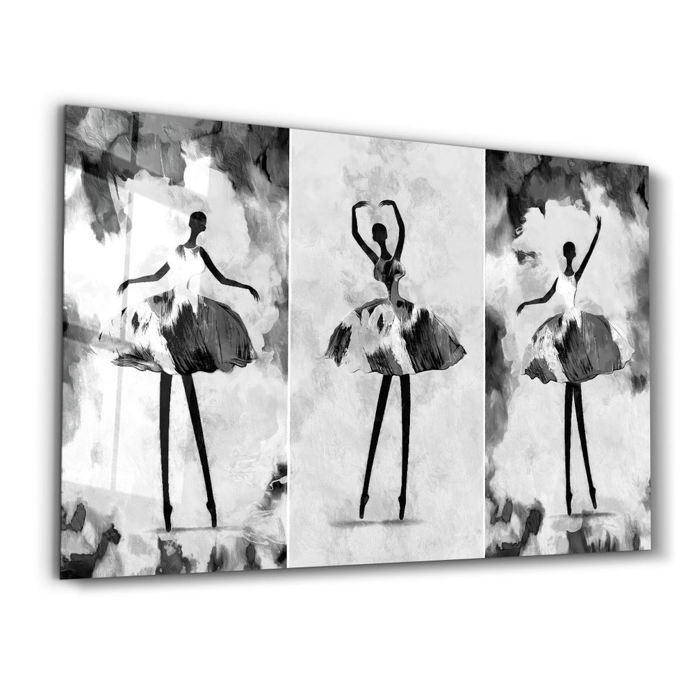 Other wall decoration - Black and White Ballerina | Glass Wall Art - ARTDESIGNA