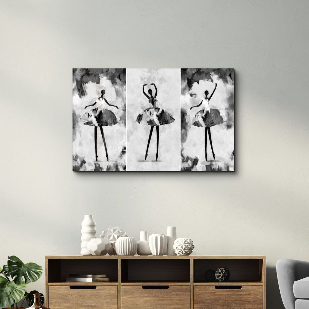 Other wall decoration - Black and White Ballerina | Glass Wall Art - ARTDESIGNA