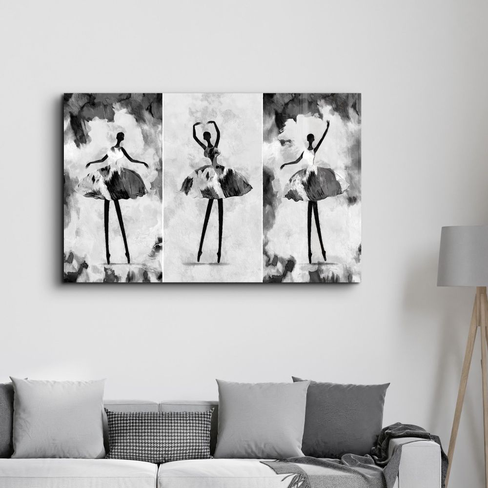 Other wall decoration - Black and White Ballerina | Glass Wall Art - ARTDESIGNA