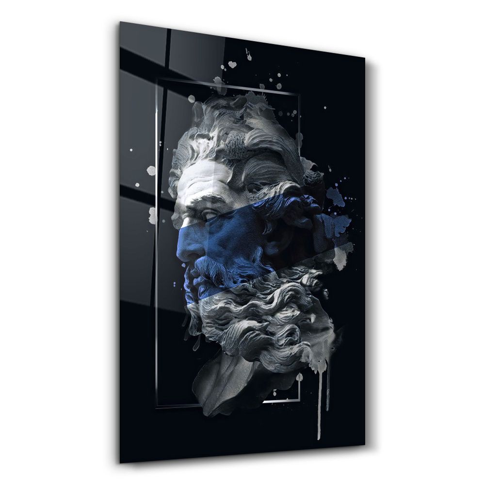 Autres décorations murales - Abstract Blue Poseidon | Glass Wall Art - ARTDESIGNA