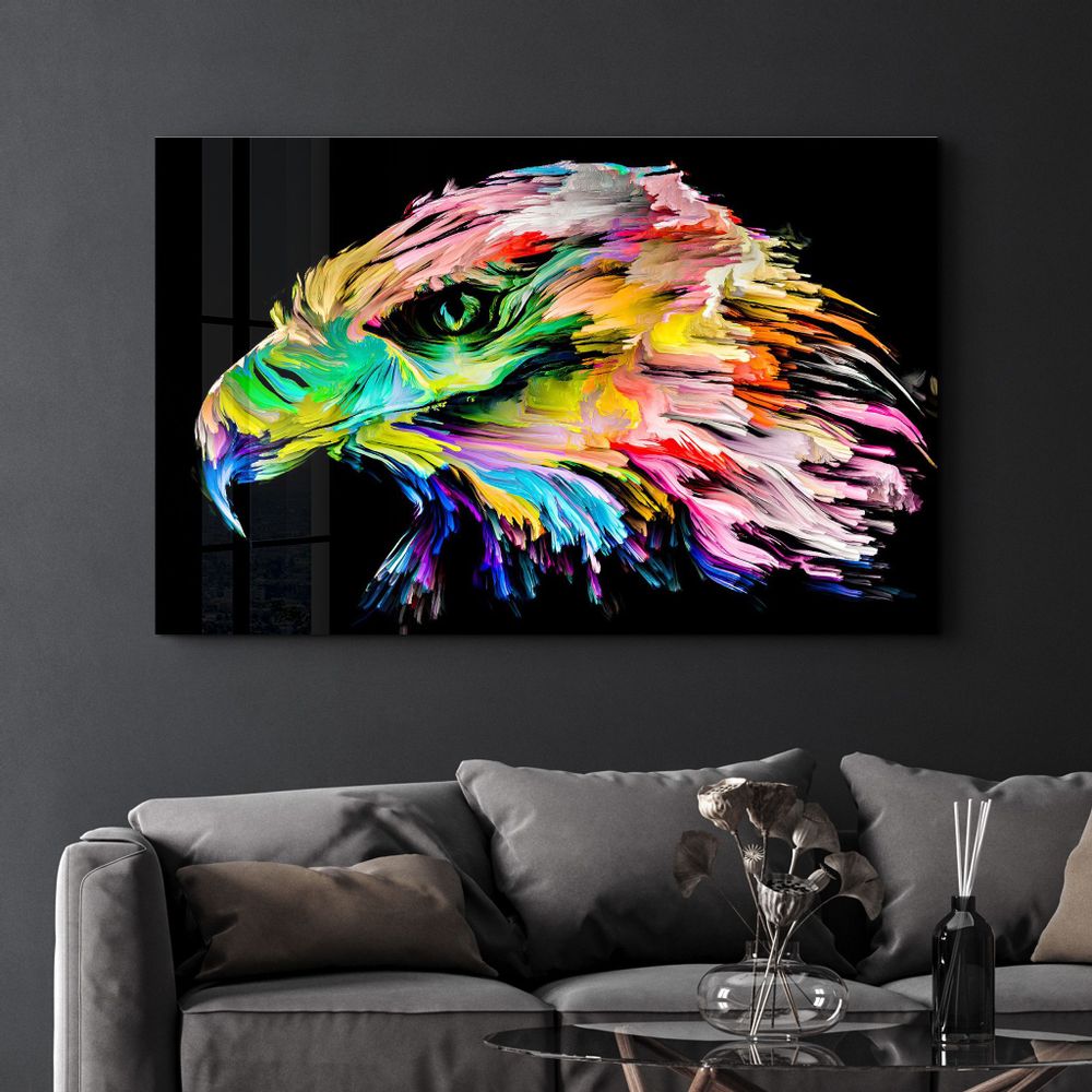 Autres décorations murales - Colorful Eagle | Glass Wall Art - ARTDESIGNA