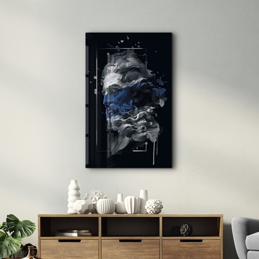 Autres décorations murales - Abstract Blue Poseidon | Glass Wall Art - ARTDESIGNA