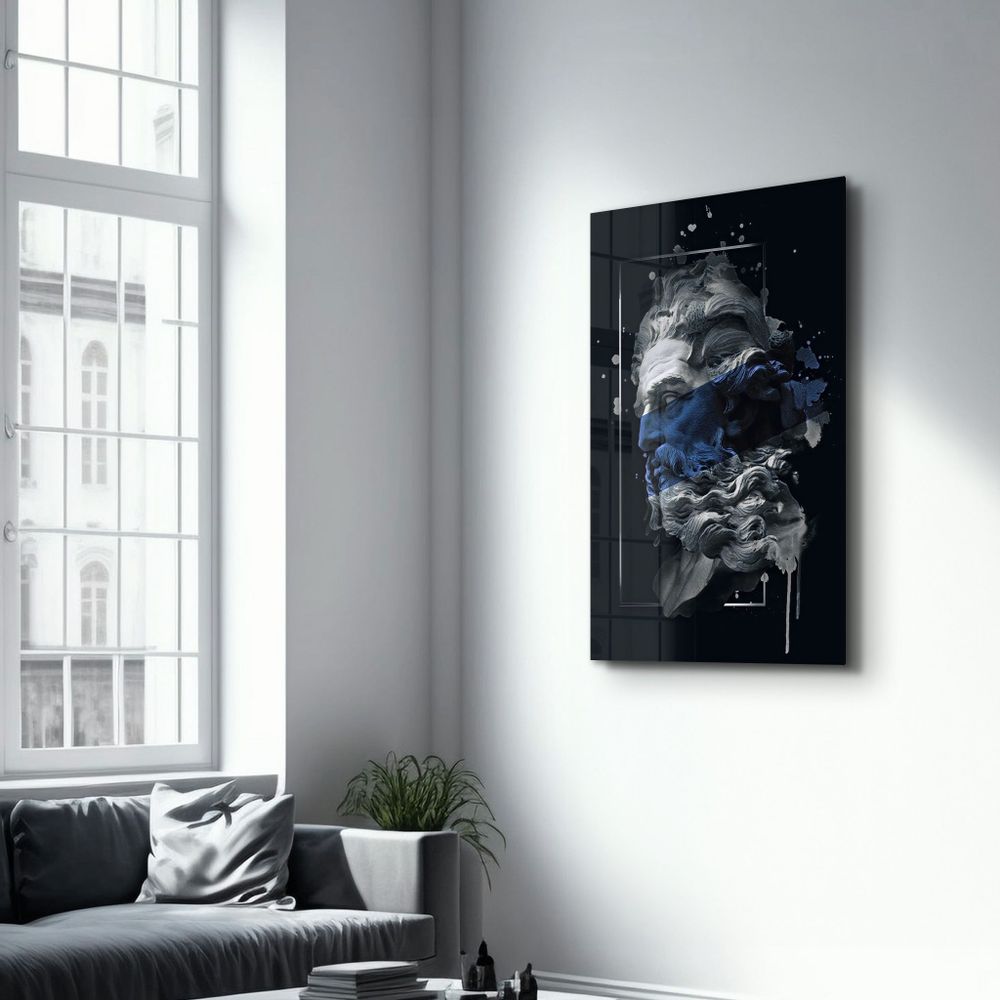 Autres décorations murales - Abstract Blue Poseidon | Glass Wall Art - ARTDESIGNA