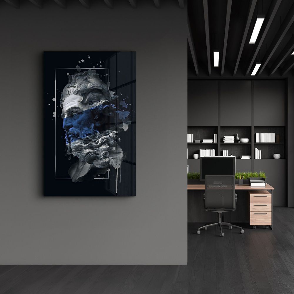 Autres décorations murales - Abstract Blue Poseidon | Glass Wall Art - ARTDESIGNA
