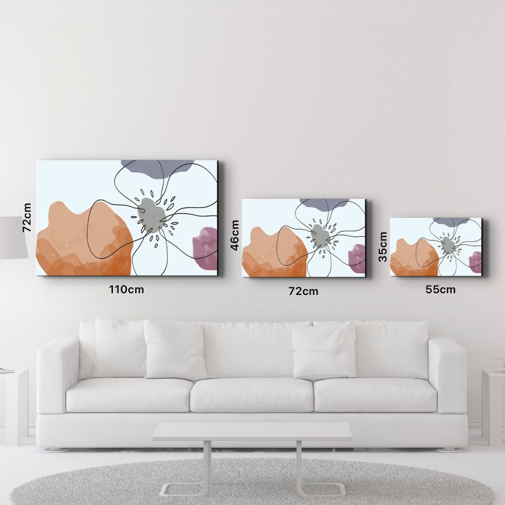 Other wall decoration - Abstract Shapes and Flower | Glass Wall Art - ARTDESIGNA