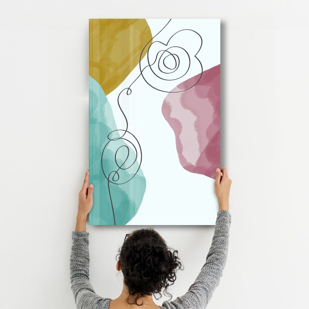 Other wall decoration - Abstract Shapes V4 4 | Glass Wall Art - ARTDESIGNA