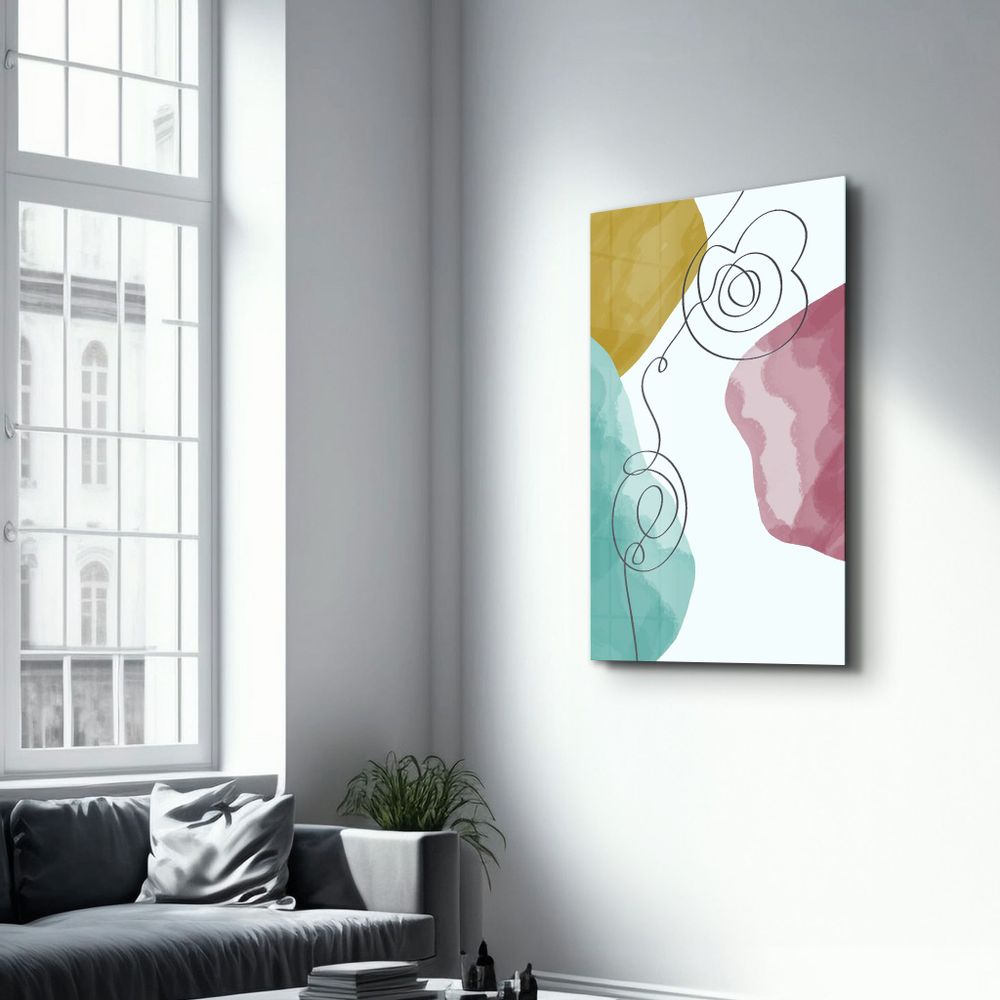 Other wall decoration - Abstract Shapes V4 4 | Glass Wall Art - ARTDESIGNA
