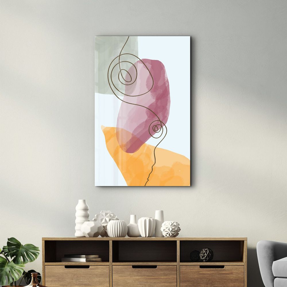 Autres décorations murales - Abstract Shapes V5 5 | Glass Wall Art - ARTDESIGNA