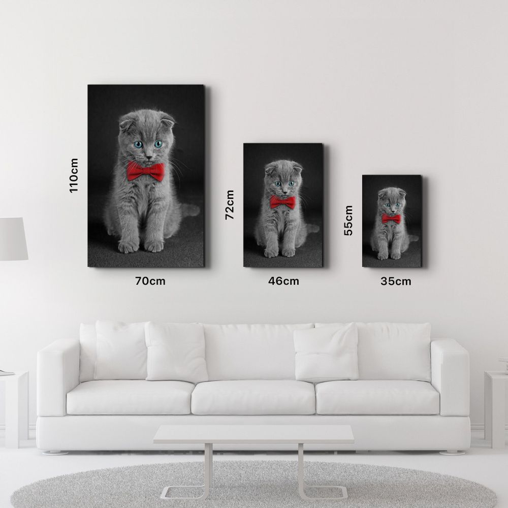 Autres décorations murales - Cat with Bow Tie | Glass Wall Art - ARTDESIGNA