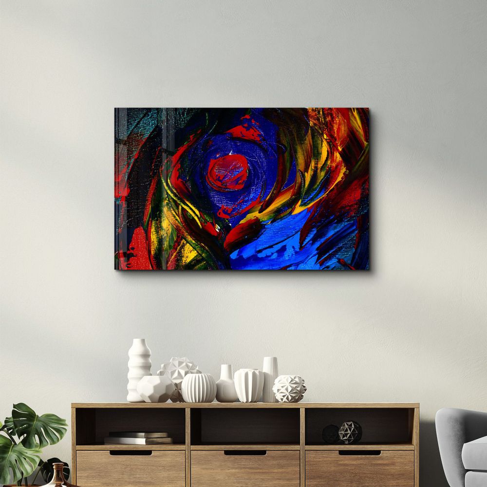 Other wall decoration - Abstract Colorful Shapes | Glass Wall Art - ARTDESIGNA