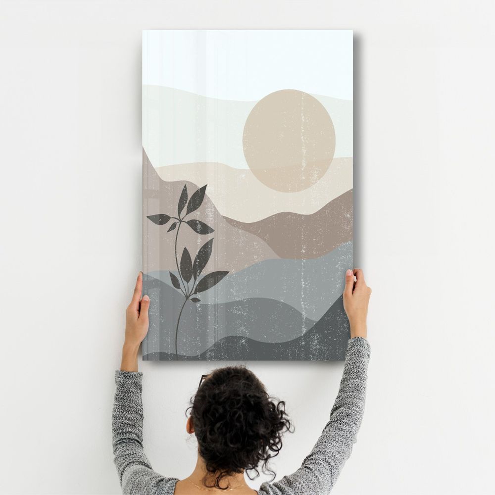 Other wall decoration - Abstract Flower and Sun | Glass Wall Art - ARTDESIGNA