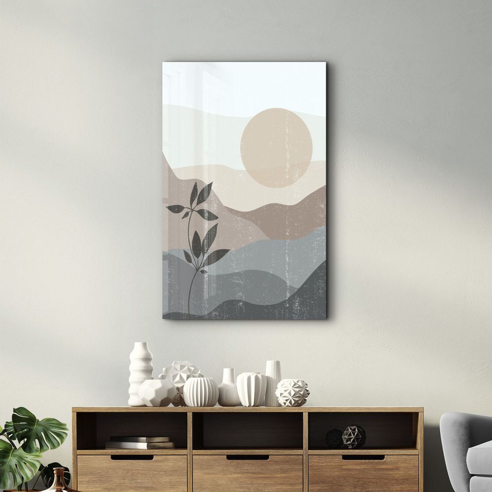 Other wall decoration - Abstract Flower and Sun | Glass Wall Art - ARTDESIGNA