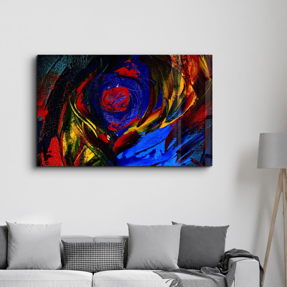 Other wall decoration - Abstract Colorful Shapes | Glass Wall Art - ARTDESIGNA