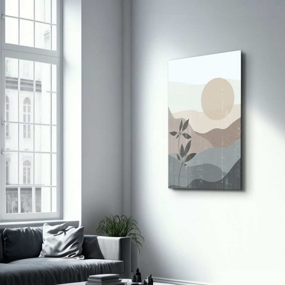 Other wall decoration - Abstract Flower and Sun | Glass Wall Art - ARTDESIGNA