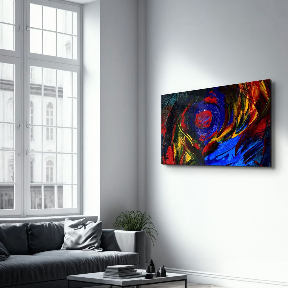 Other wall decoration - Abstract Colorful Shapes | Glass Wall Art - ARTDESIGNA
