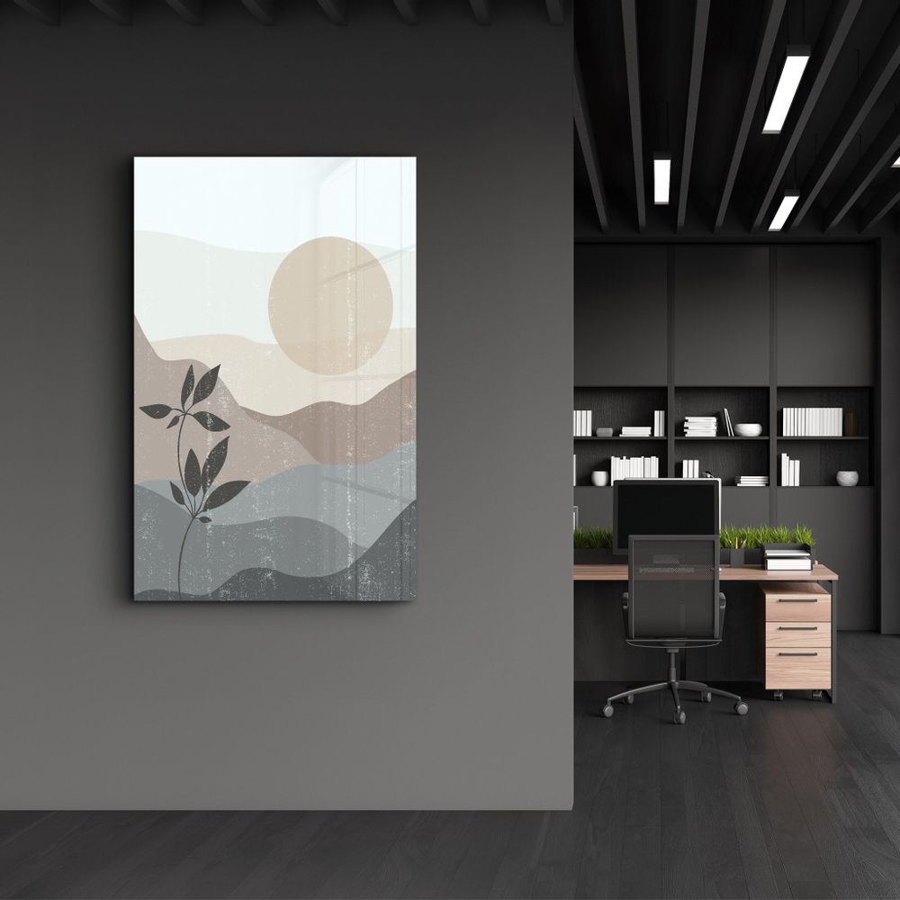 Other wall decoration - Abstract Flower and Sun | Glass Wall Art - ARTDESIGNA
