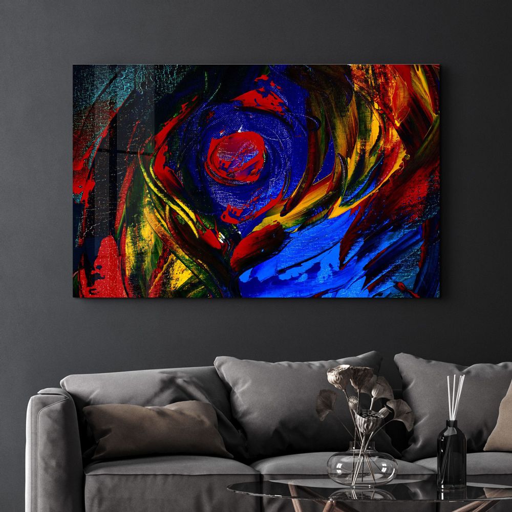 Other wall decoration - Abstract Colorful Shapes | Glass Wall Art - ARTDESIGNA