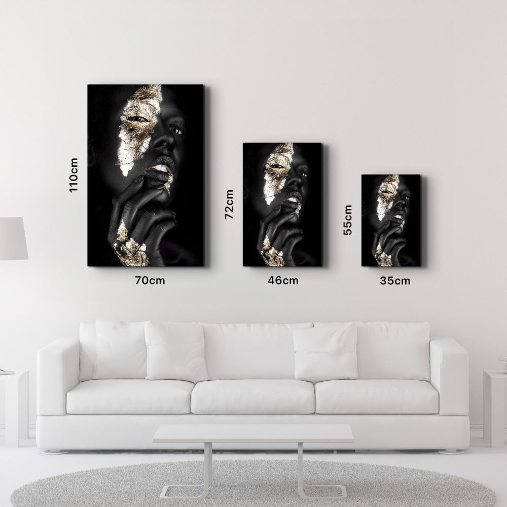 Other wall decoration - Golden Face Woman Portrait | Glass Wall Art - ARTDESIGNA