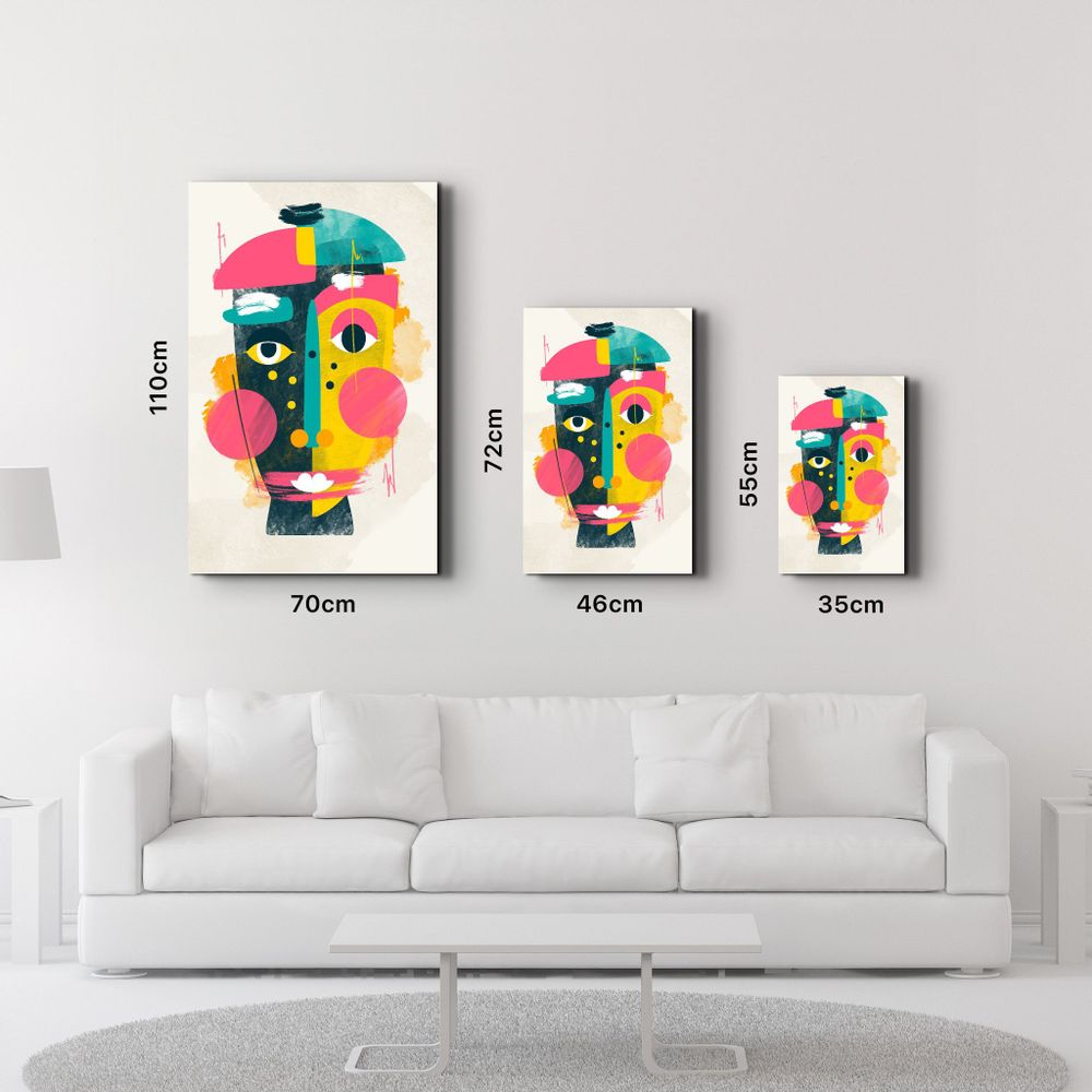 Other wall decoration - Abstract Colorful Face V1 | Glass Wall Art - ARTDESIGNA