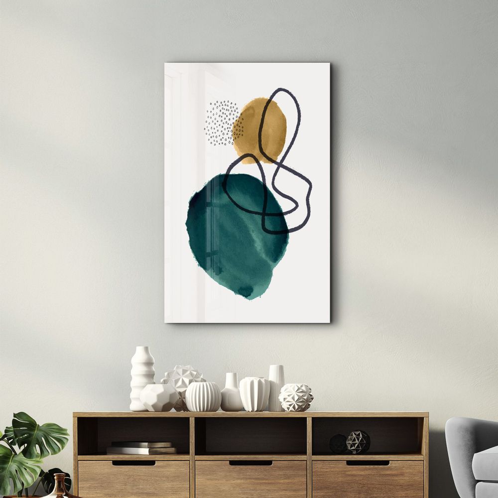 Autres décorations murales - Abstract Shapes V1 1 | Glass Wall Art - ARTDESIGNA