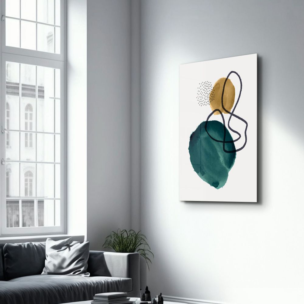 Autres décorations murales - Abstract Shapes V1 1 | Glass Wall Art - ARTDESIGNA